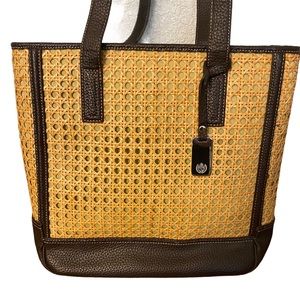 Liz Claiborne Rattan Shoulder Bag